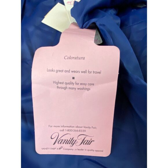 Vanity Fair Sleepwear Set Navy Blue Womens Large All Nylon Lightweight Button - Picture 10 of 16